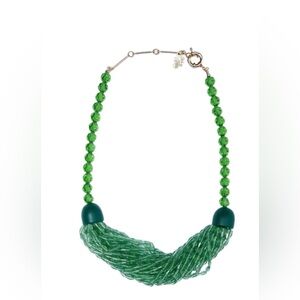MaxMara Beaded Agro Necklace in Green NWT